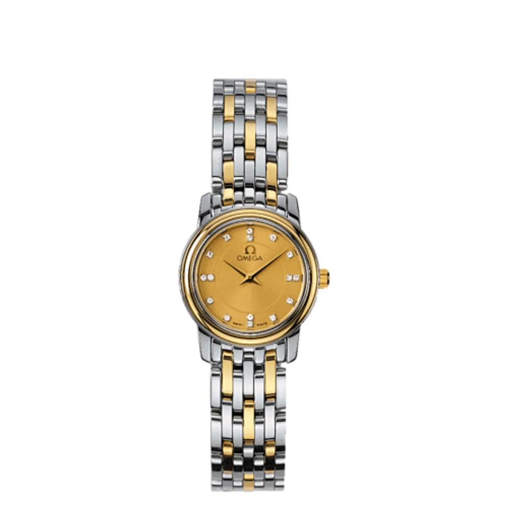 Omega De Ville Prestige Quartz 22 Stainless Steel / Yellow Gold / Champagne / Bracelet