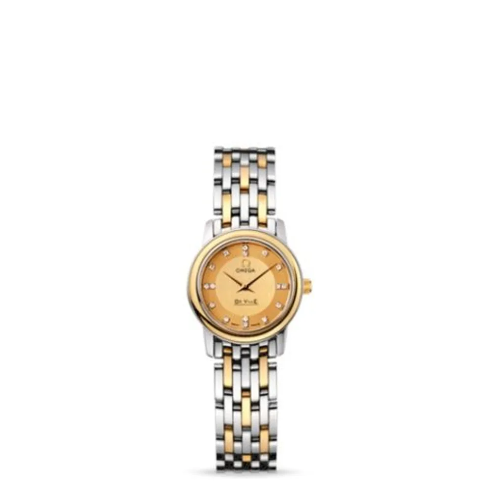 Omega De Ville Prestige Quartz 22 Stainless Steel / Yellow Gold / Champagne / Bracelet
