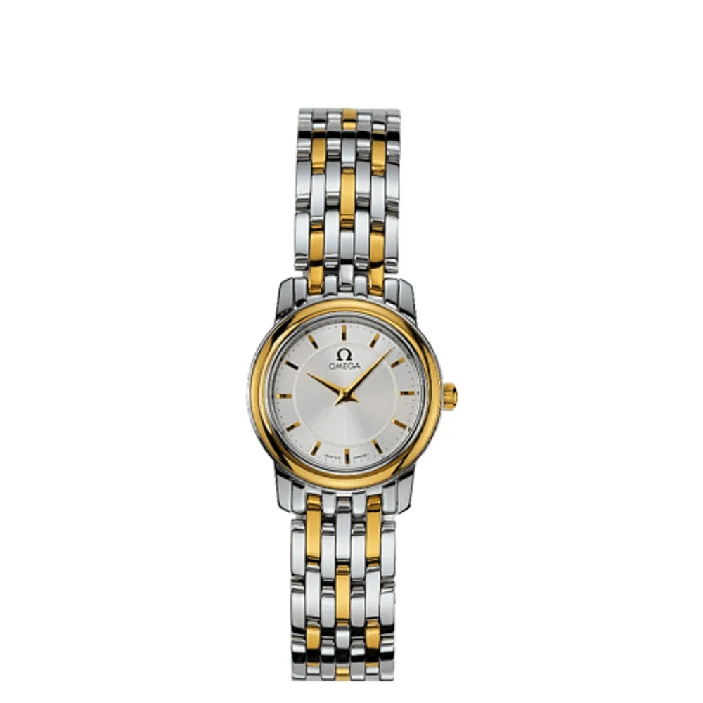 Omega De Ville Prestige Quartz 22 Stainless Steel / Yellow Gold / Silver / Bracelet