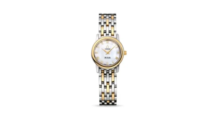 Omega De Ville Prestige Quartz 22 Stainless Steel / Yellow Gold / MOP / Bracelet