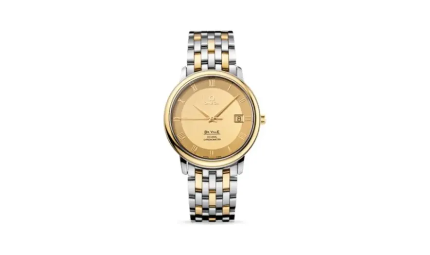 Omega De Ville Prestige Co-Axial 36.5 Stainless Steel / Yellow Gold / Champagne / Bracelet