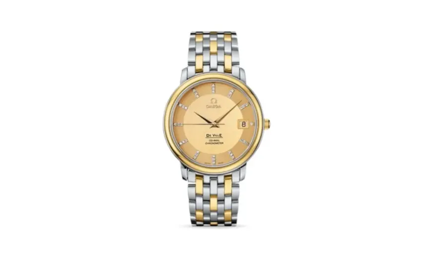 Omega De Ville Prestige Co-Axial 36.5 Stainless Steel / Yellow Gold / Champagne / Bracelet