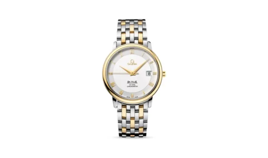 Omega De Ville Prestige Co-Axial 36.5 Stainless Steel / Yellow Gold / Silver / Bracelet