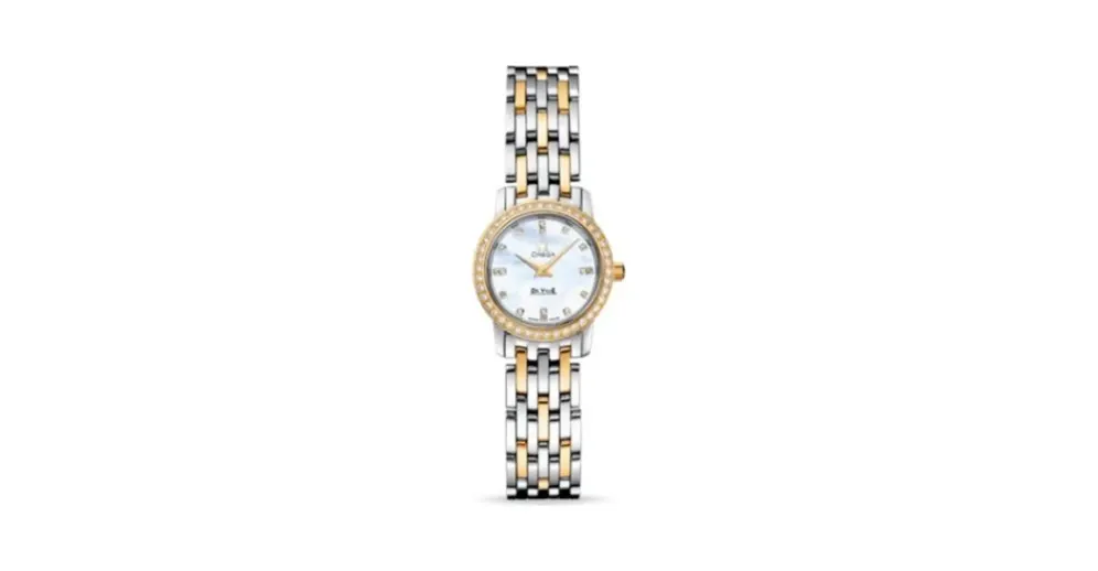 Omega De Ville Prestige Quartz 22 Two Tone Diamond / MOP / Bracelet