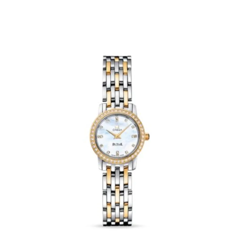 Omega De Ville Prestige Quartz 22 Two Tone Diamond / MOP / Bracelet
