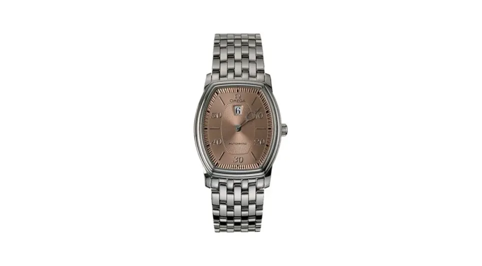 Omega De Ville Tonneau Automatic Jump Hour Stainless Steel / Salmon / Bracelet
