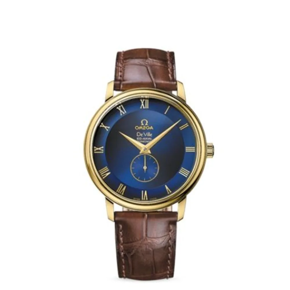 Omega De Ville Prestige Co-Axial 39 Small Seconds Yellow Gold / Blue