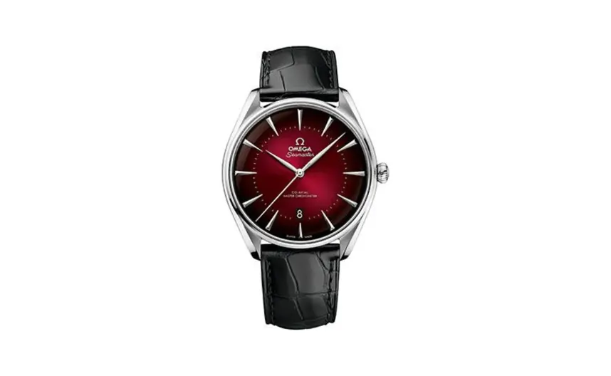 Omega Seamaster Master Co-Axial 39.5 Hong Kong Edition Stainless Steel / Red / Alligator