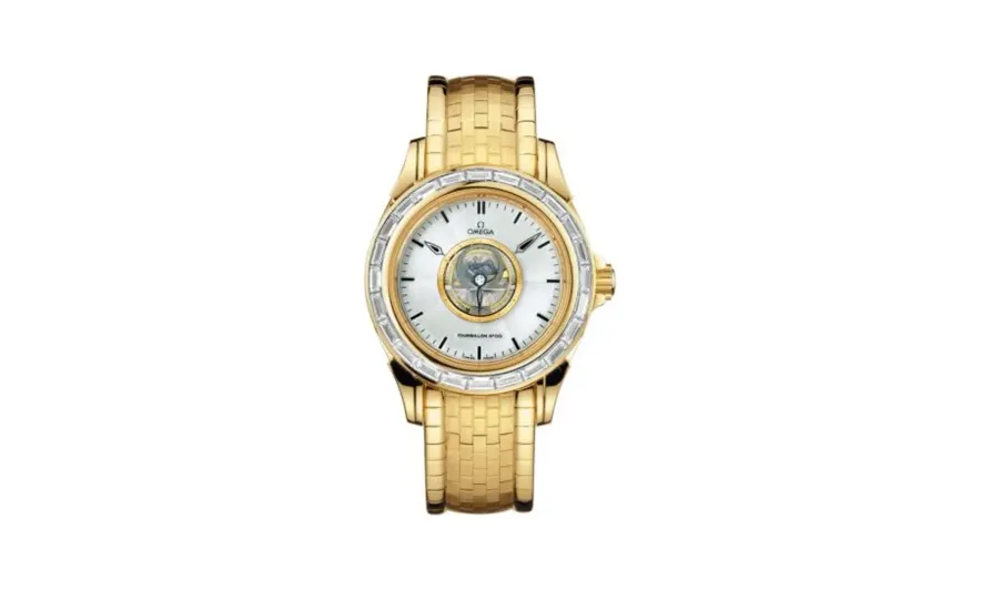 Omega De Ville Tourbillon Yellow Gold / Baguette / Bracelet
