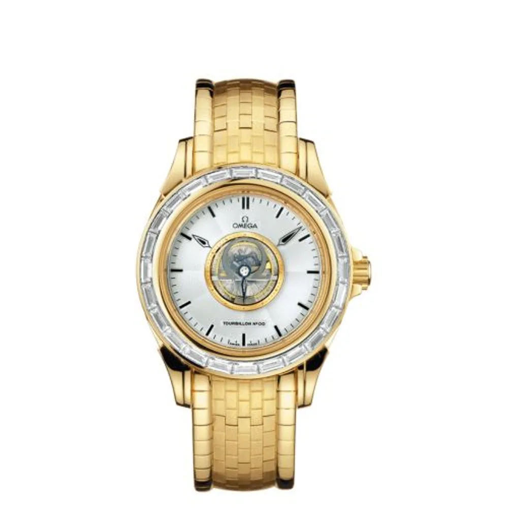 Omega De Ville Tourbillon Yellow Gold / Baguette / Bracelet