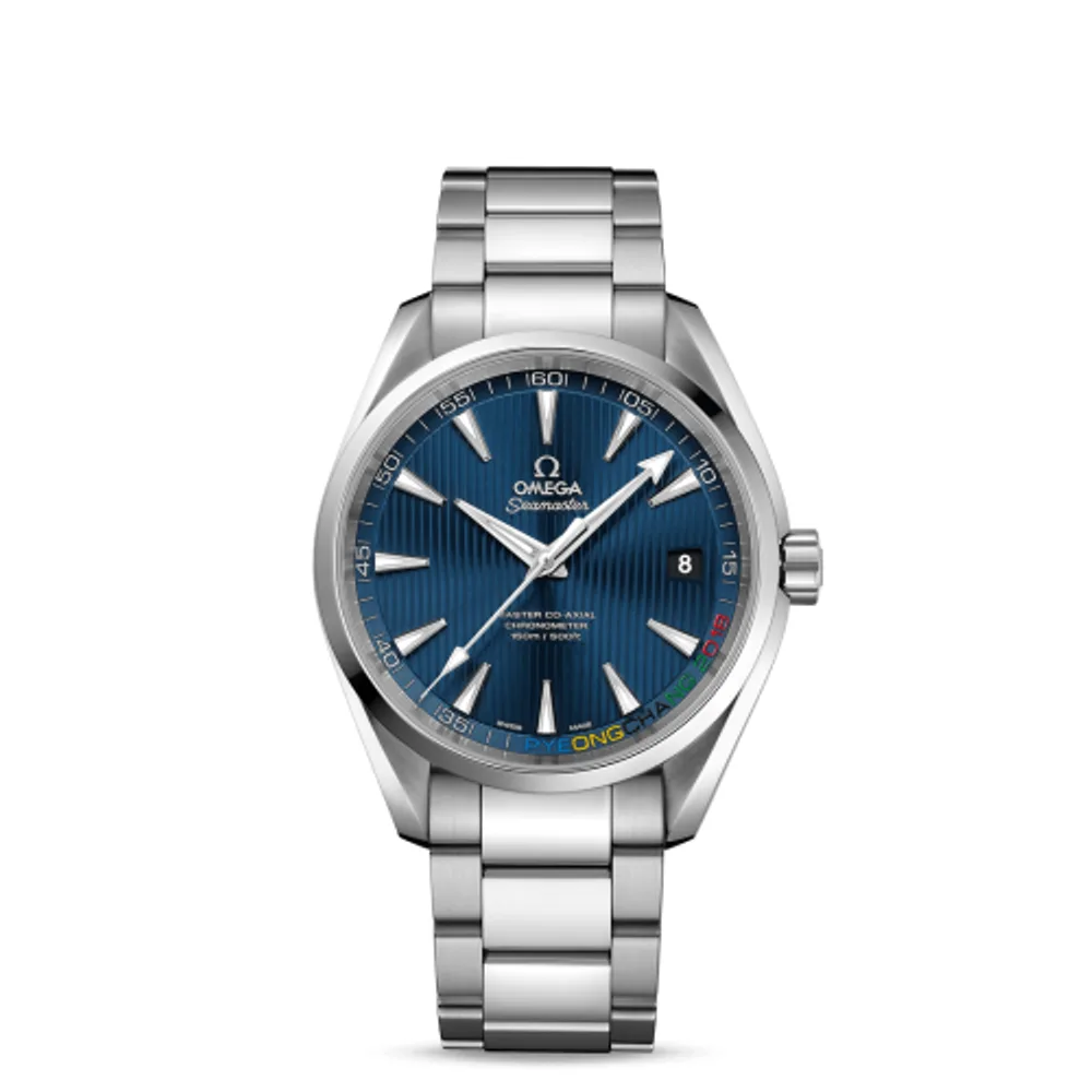 Omega Seamaster Aqua Terra 150m Master Co-Axial 41.5 Stainless Steel / Blue / Bracelet / Olympic Collection PyeongChang 2018