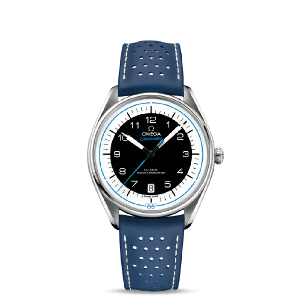 Omega Seamaster Master Co-Axial 39.5 Olympic Timekeeper Stainless Steel / Black / Blue