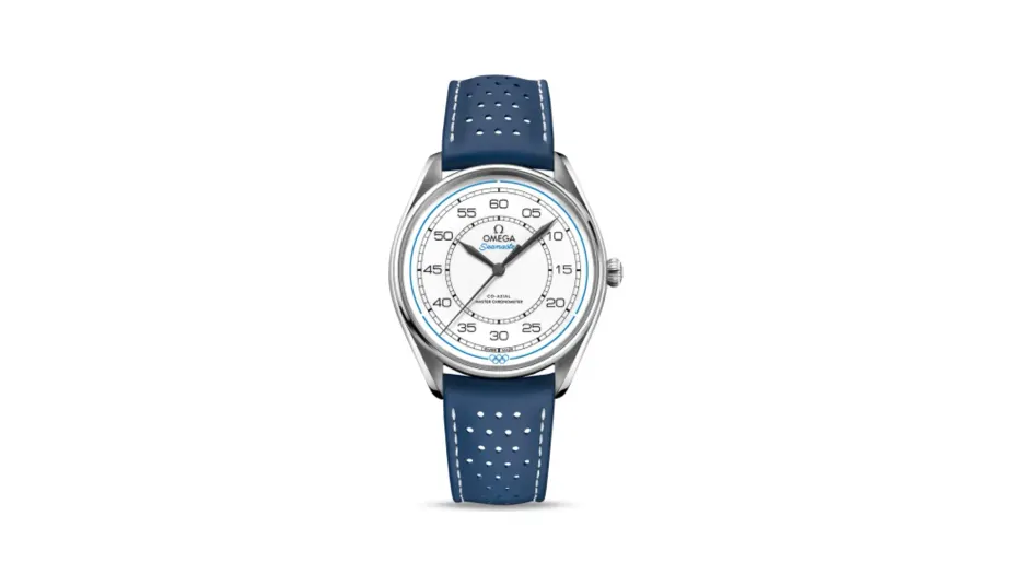 Omega Seamaster Master Co-Axial 39.5 Olympic Timekeeper Stainless Steel / White / Blue