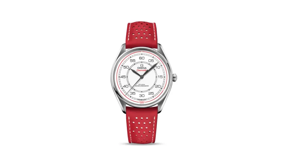 Omega Seamaster Master Co-Axial 39.5 Olympic Timekeeper Stainless Steel / White / Red