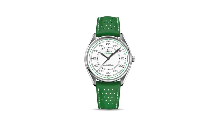Omega Seamaster Master Co-Axial 39.5 Olympic Timekeeper Stainless Steel / White / Green
