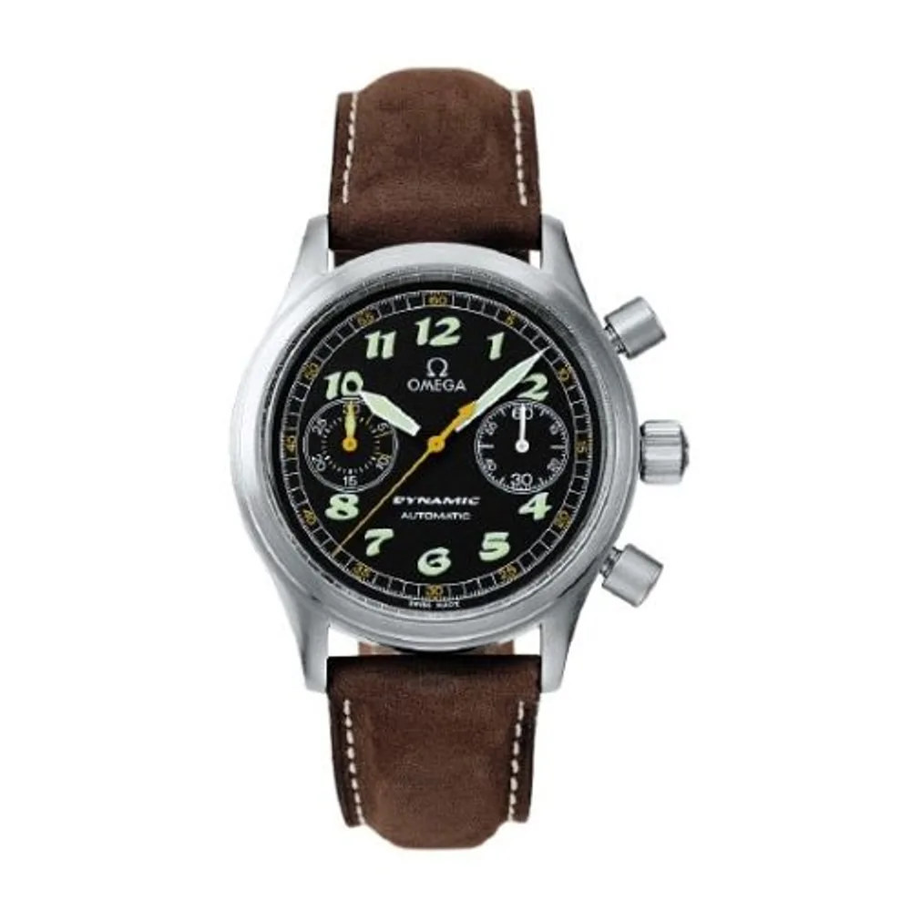 Omega Dynamic III Chronograph Stainless Steel / Black / Brown Calf