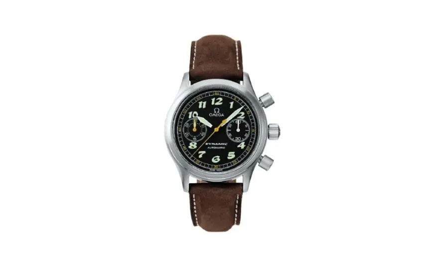 Omega Dynamic III Chronograph Stainless Steel / Black / Brown Calf