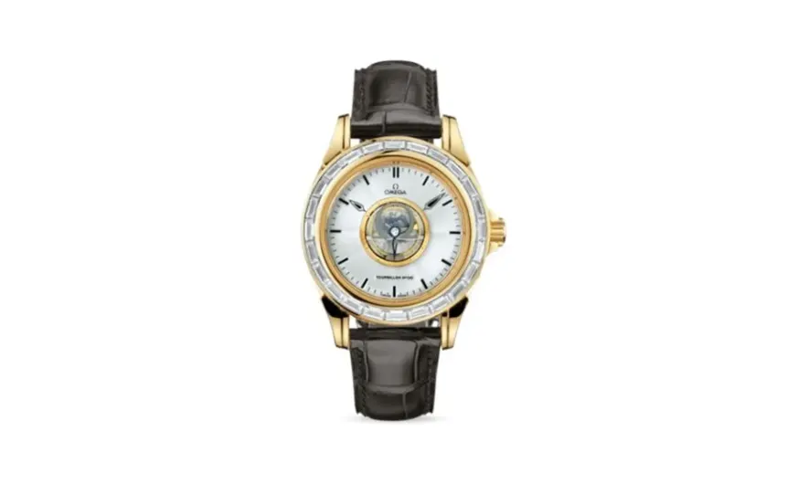 Omega De Ville Tourbillon Yellow Gold / Baguette / Silver
