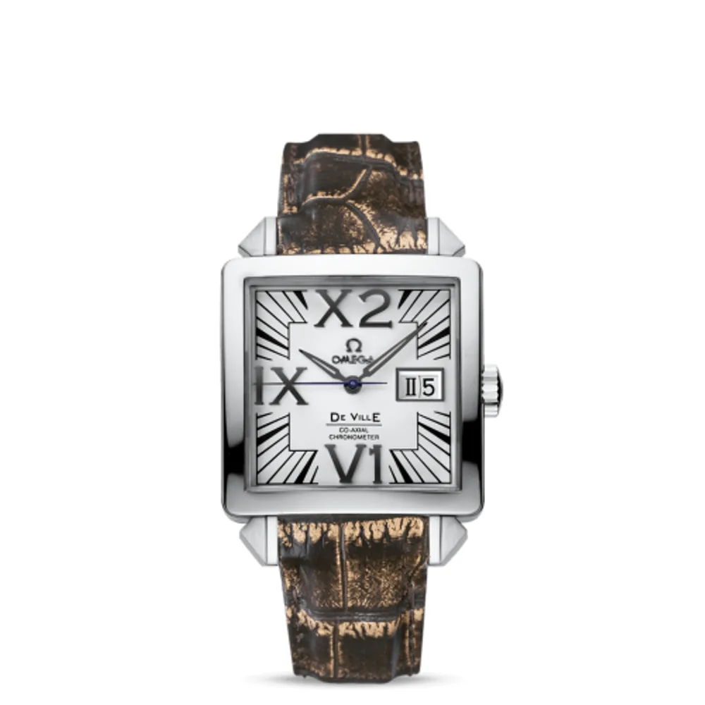 Omega De Ville X2 Co-Axial 35 Big Date White Gold / Silver