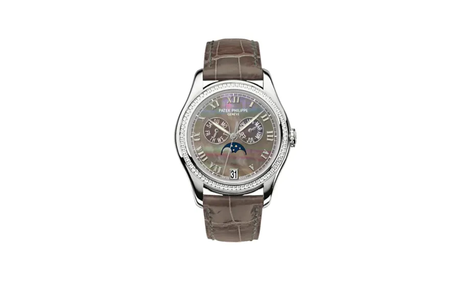 Patek Philippe Complications Annual Calendar 4936 White Gold Diamond Black Mother of Pearl