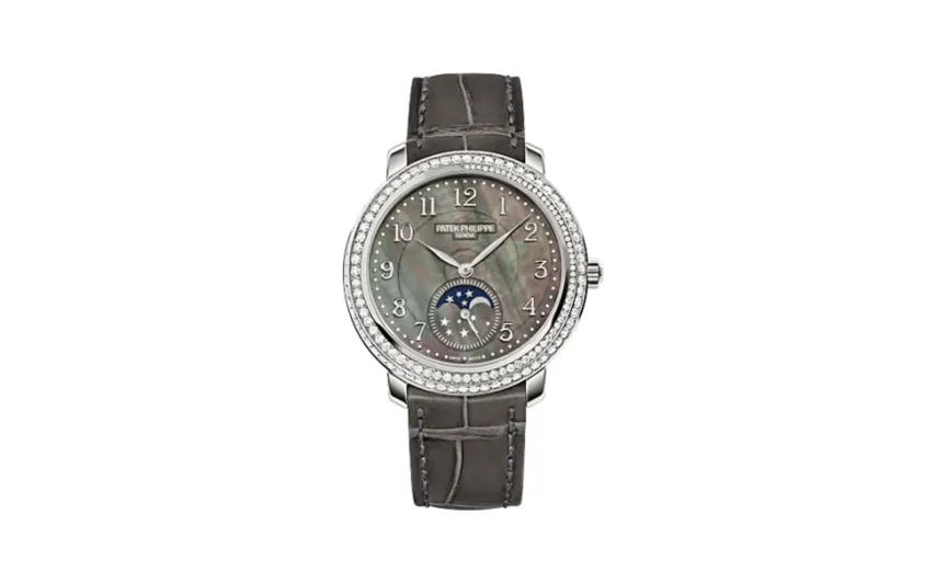 Patek Philippe Complications Moonphase 4968 White Gold Black Mother of Pearl