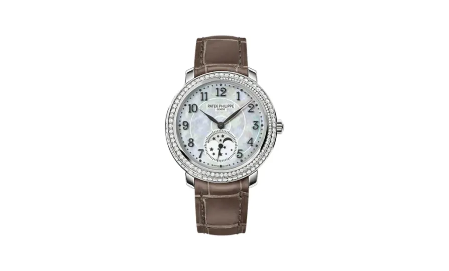 Patek Philippe Complications Moonphase 4968 White Gold / White Mother of Pearl
