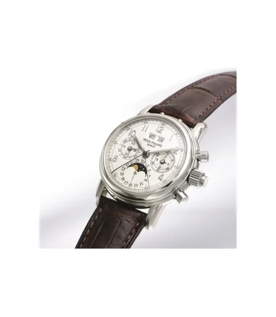 Patek Philippe Grand Complications Perpetual Calendar Split Seconds Chronograph 5004 White Gold / White Arabic