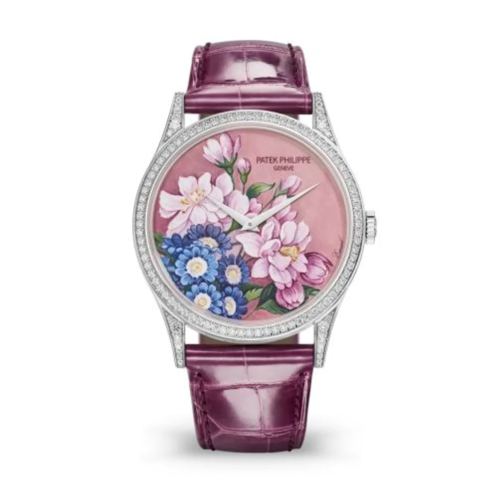 Patek Philippe Calatrava 5077 White Gold / Portrait of Flowers