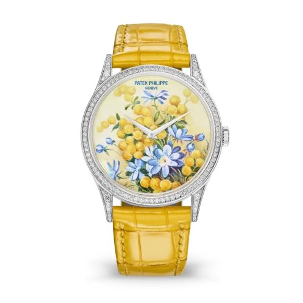 Patek Philippe Calatrava 5077 White Gold / Portrait of Flowers