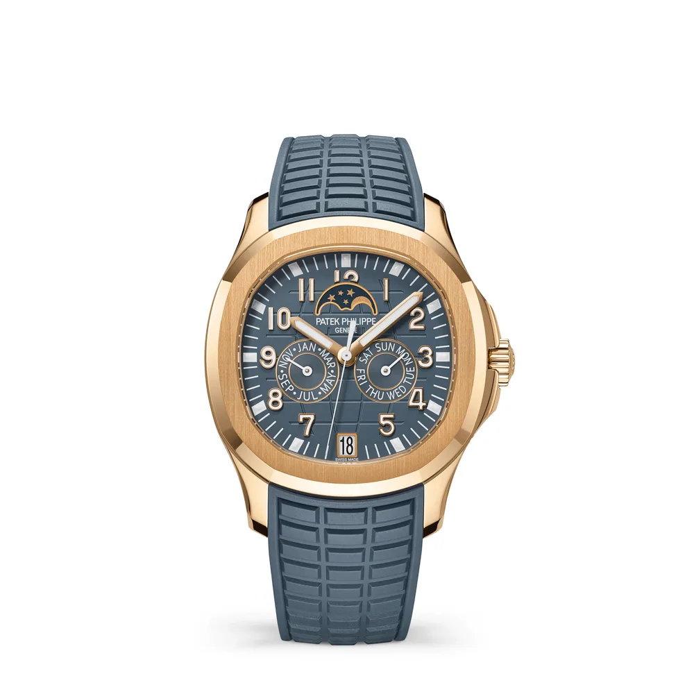 Patek Philippe Aquanaut, Rose gold, Blue-grey dial