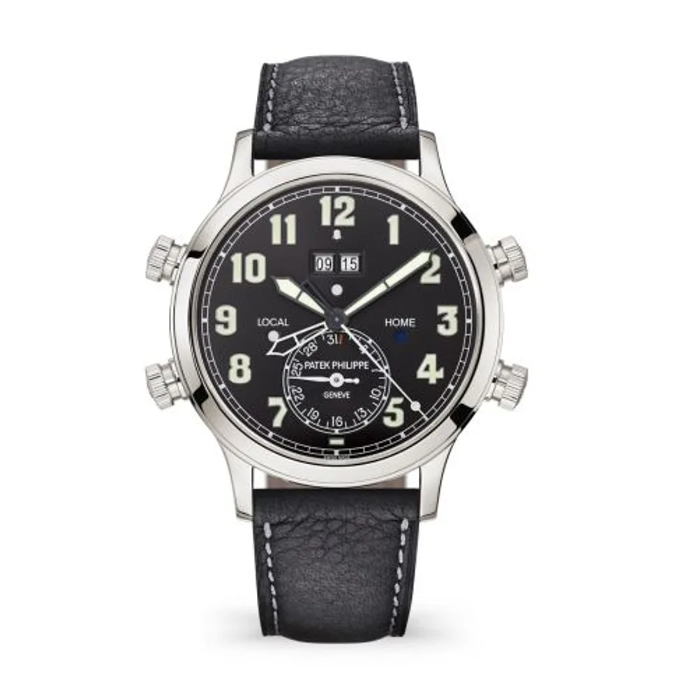 Patek Philippe Complications Calatrava Pilot Travel Time Alarm 5520 Platinum / Black