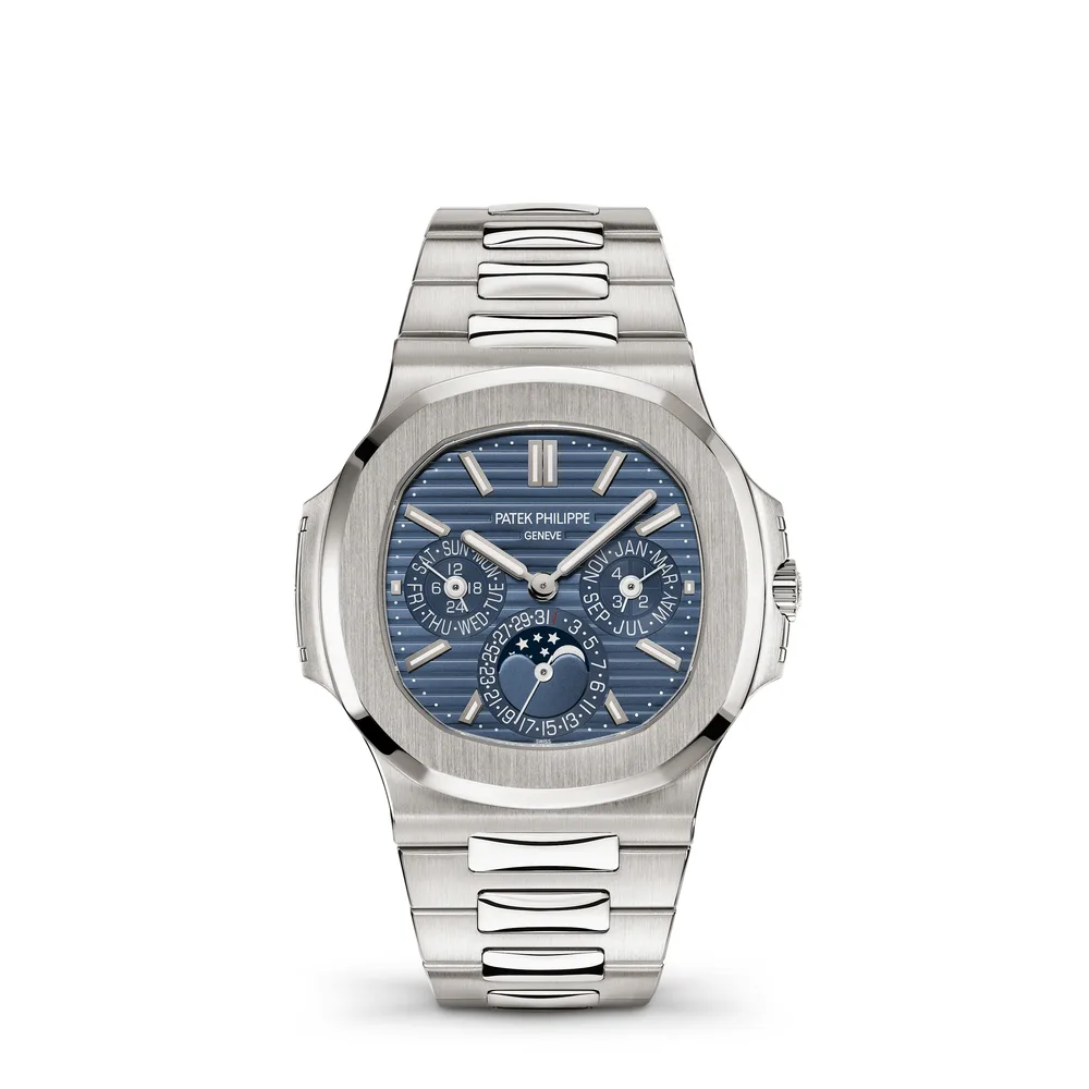 Patek Philippe Nautilus, White gold, Blue dial