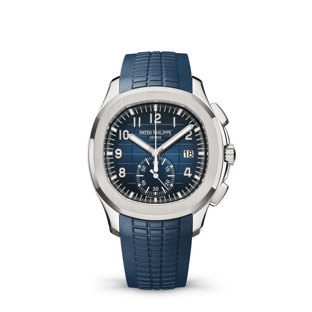 Patek Philippe Aquanaut, White gold, Blue dial