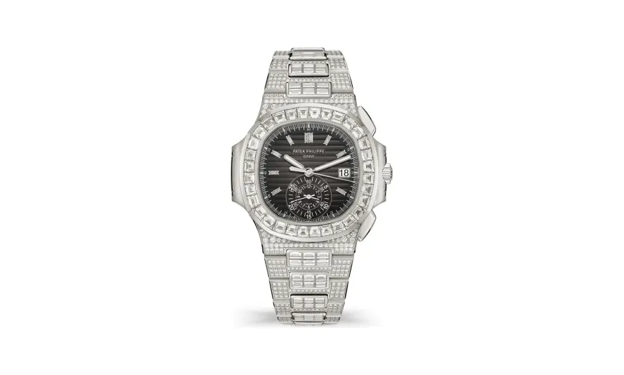 Patek Philippe Nautilus, White gold, Black dial