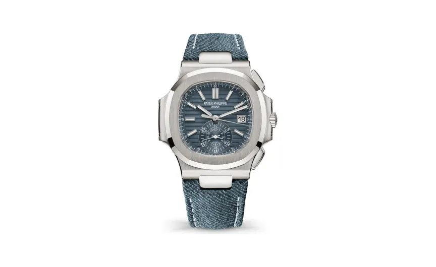 Patek Philippe Nautilus, White gold, Blue-grey dial