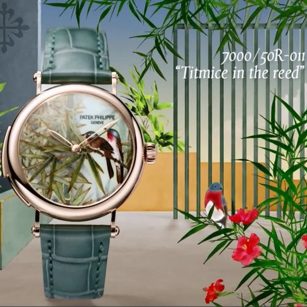 Patek Philippe Grand Complications Minute Repeater 7000 Rose Gold / Titmice in the Reed