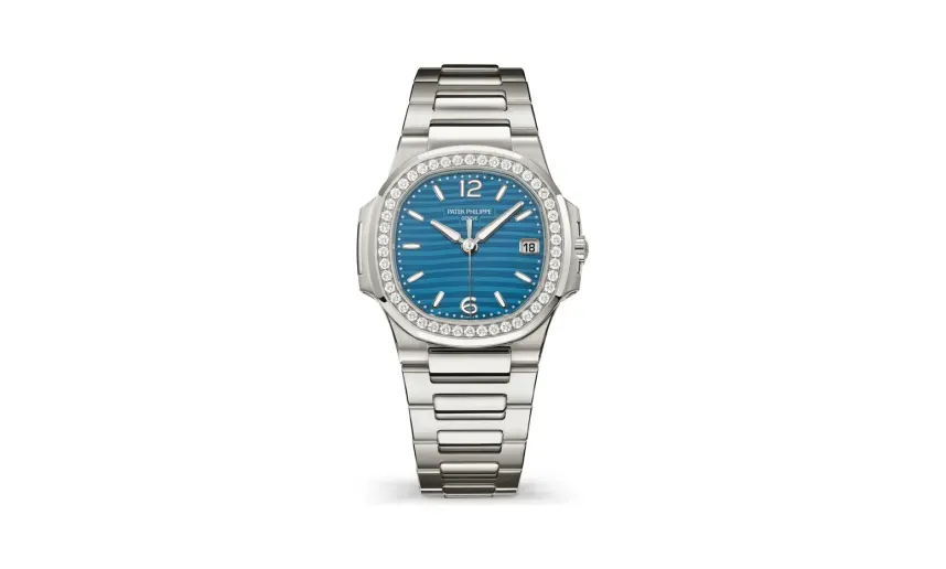 Patek Philippe Nautilus, White gold, Turquoise blue dial