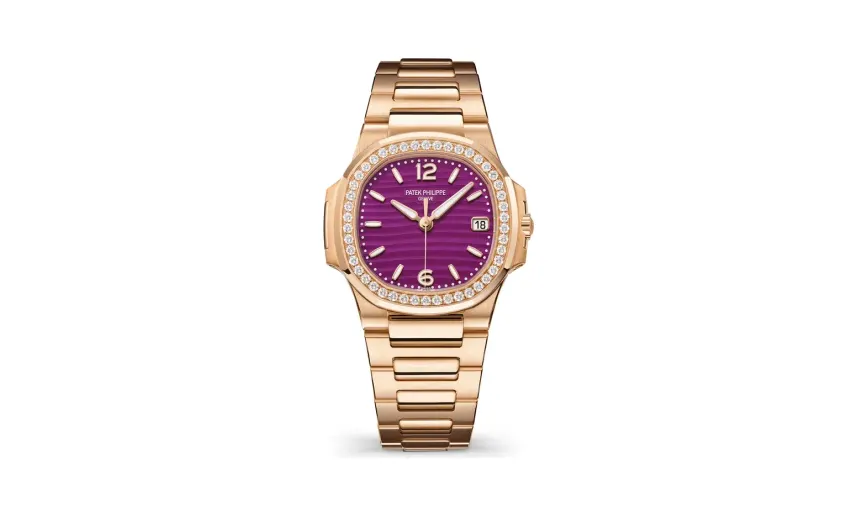 Patek Philippe Nautilus, Rose gold, Purple dial