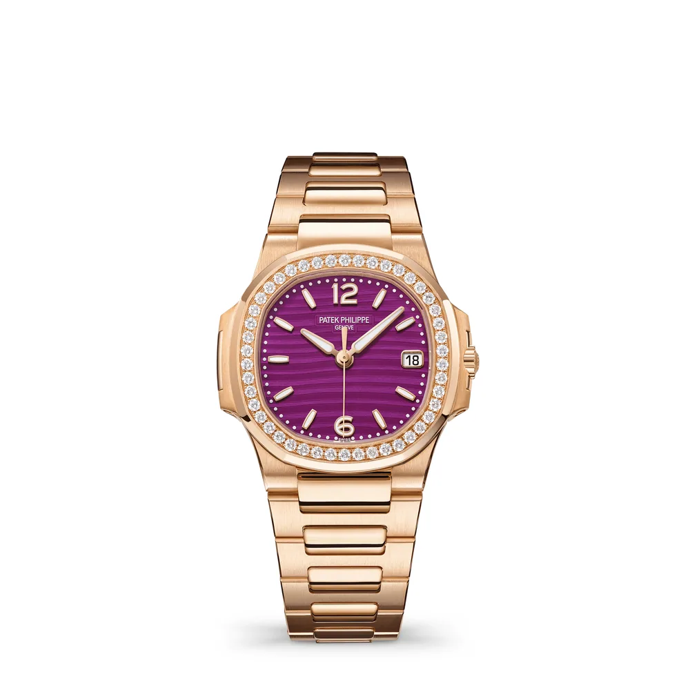 Patek Philippe Nautilus, Rose gold, Purple dial