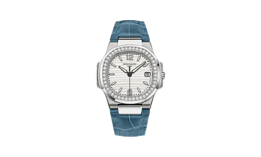 Patek Philippe Nautilus 7010 White Gold / Silvery White / Strap