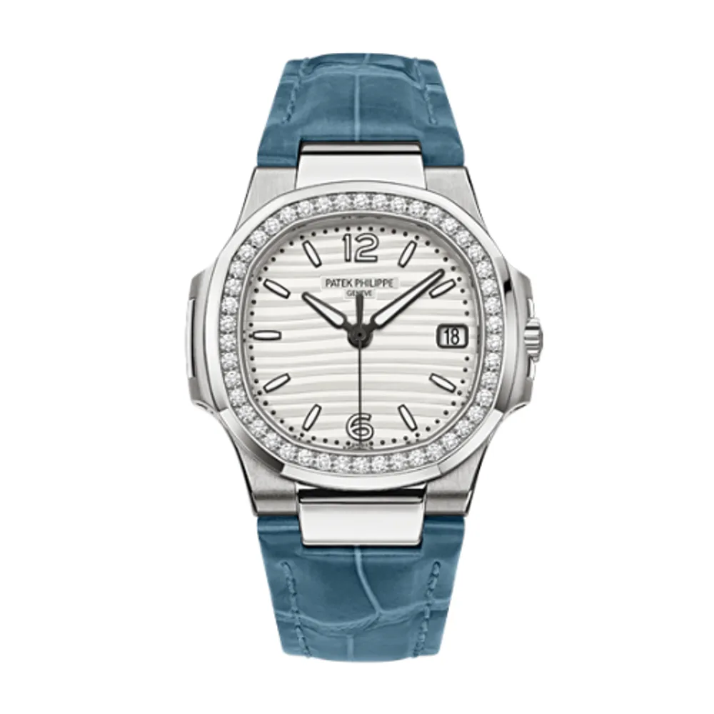 Patek Philippe Nautilus 7010 White Gold / Silvery White / Strap
