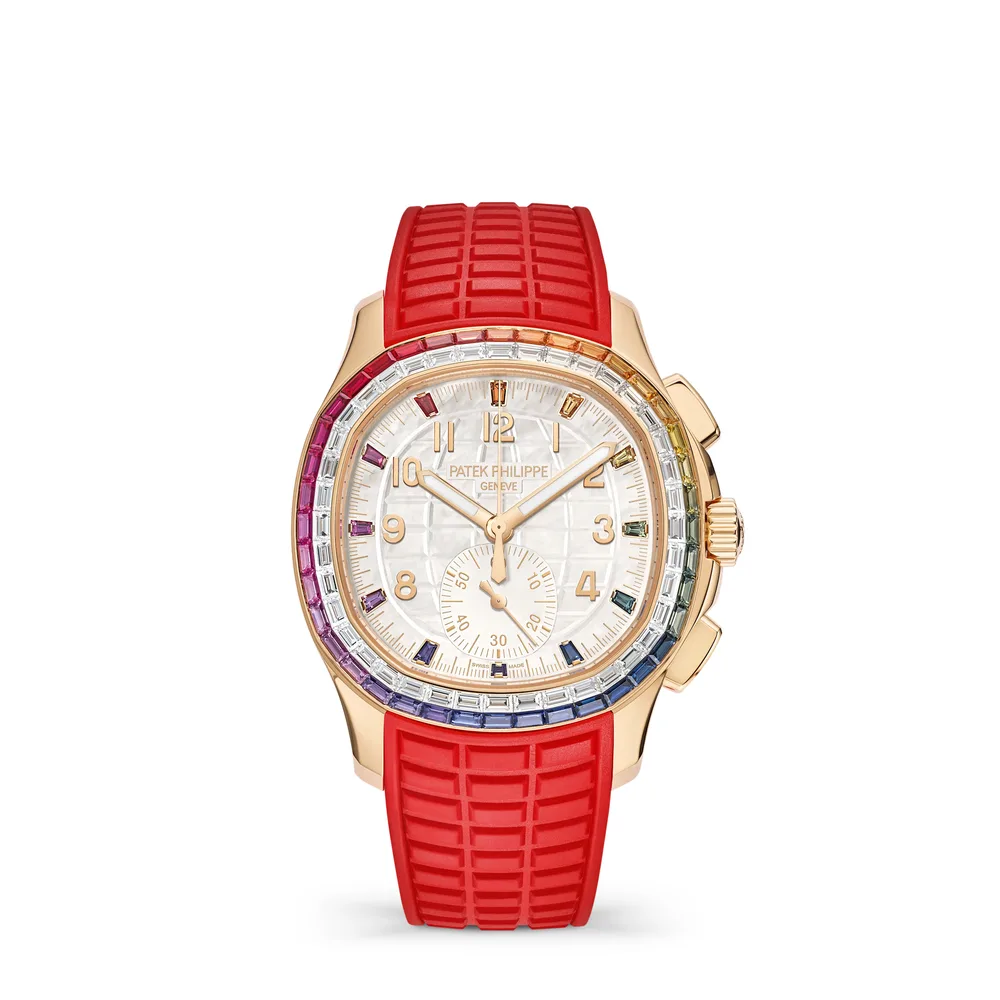 Patek Philippe Aquanaut, Rose gold, White dial