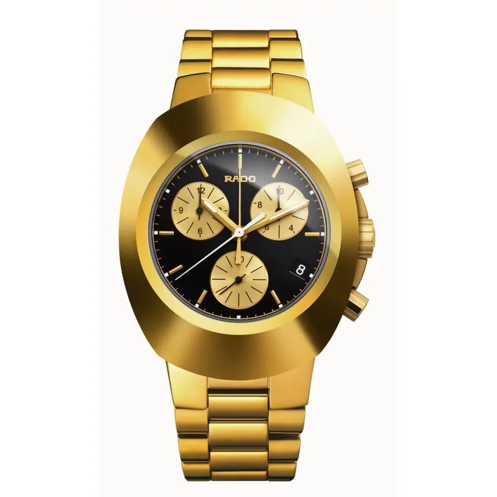 Rado DiaStar Original New Original Chronograph, PVD-coated hardmetal, Stainless steel / PVD