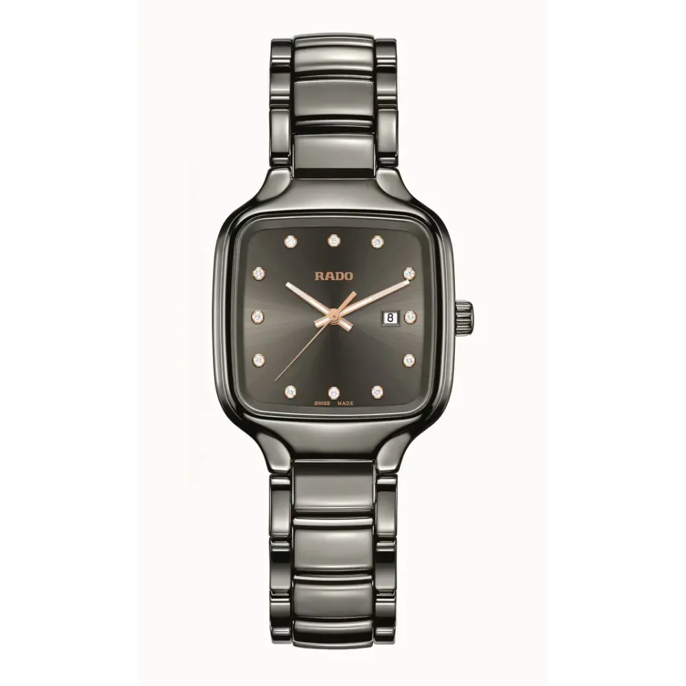 Rado True Square Diamonds, Plasma High-Tech Ceramic, Titanium