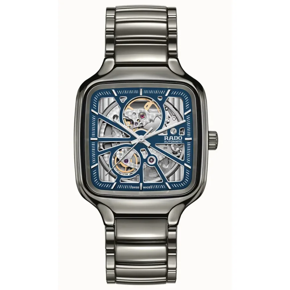 Rado True Square Automatic Open Heart, Plasma High-Tech Ceramic, Titanium