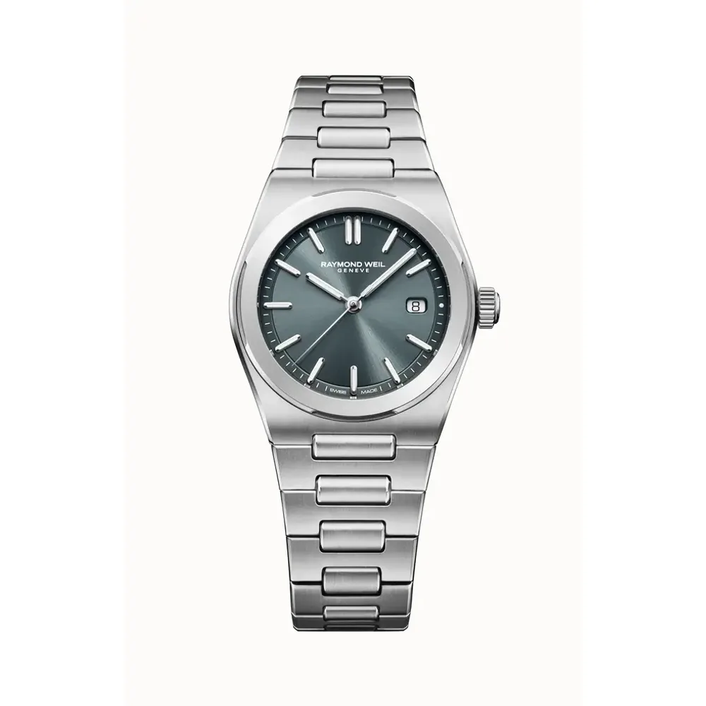 Raymond Weil A.R.T. Charcoal Blue Dial Integrated Stainless Steel Bracelet Quartz Watch, 30 mm