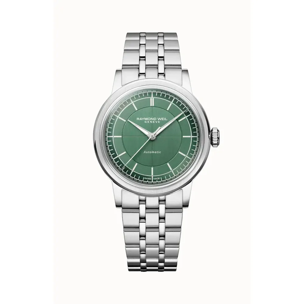 Raymond Weil Millesime Automatic Central Seconds Sage Green Dial Watch, 35 mm