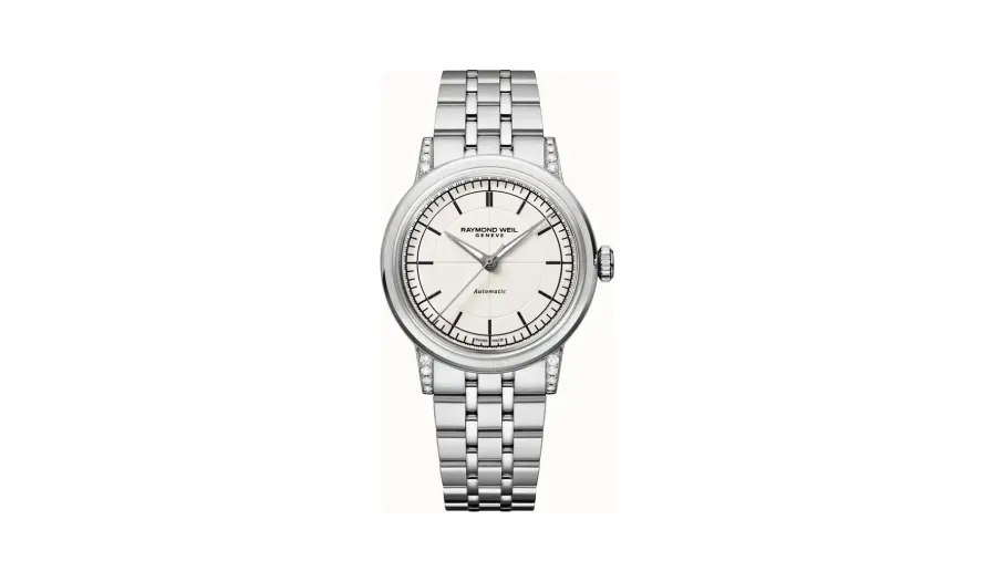 Raymond Weil Millesime Automatic Central Seconds Diamonds Watch, 35 mm, 35 mm, cream dial