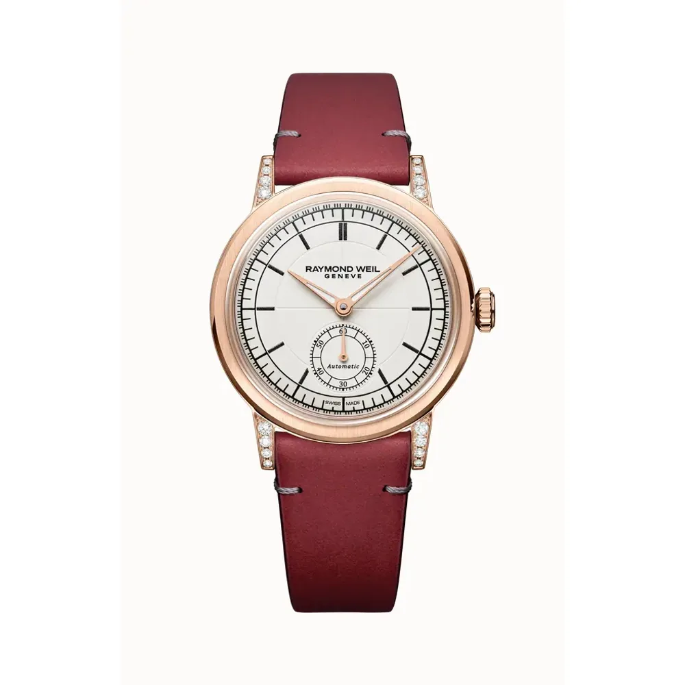 Raymond Weil Millesime Automatic Small Seconds Diamonds Watch, 35mm, 35 mm cream dial