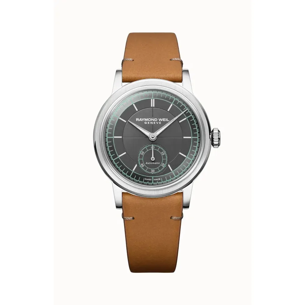 Raymond Weil Millesime Automatic Small Seconds Menthol Minute Track Watch, 35mm